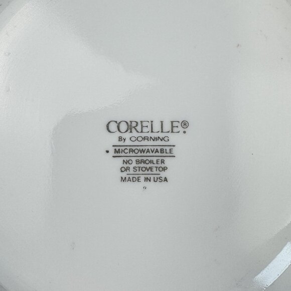 Corelle Corning White Swirl Rimmed Soup Cereal Bowls Blue Trim 7.25" Set Of 2 - Picture 6 of 8